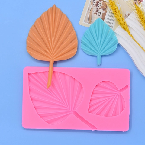 Palm Leaf Silicone Mold Fondant Cake Decoration Tools Tropical Monstera Leaf Chocolate Clay Resin Baking Tray