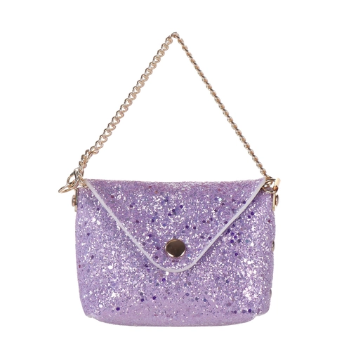 Mini Glitter Sequin PU Leather Coin Purse With Gold Chain Snap Closure For Lipstick Earphone Small Crossbody Bag