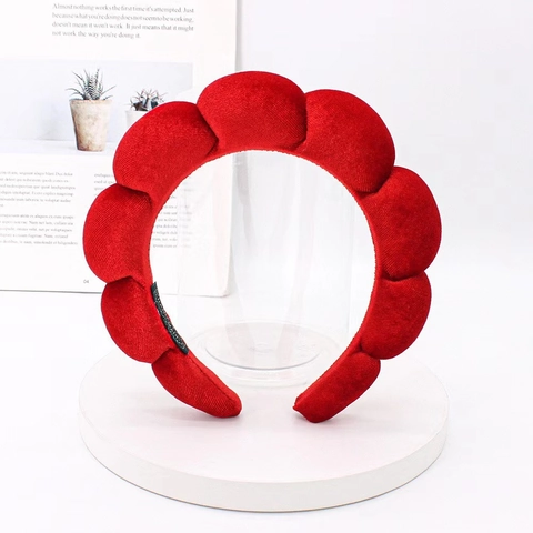 Padded Cloud Headband Velvet Sponge Thick Non-Slip For Face Washing Skincare Makeup Daily Fashion Women Girls Accessories