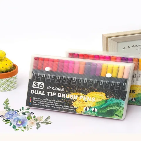 Set De Feutres Pinceaux À Double Pointe Marqueurs Aquarelle Art Peinture Dessin Croquis Pointes Fines Et Pinceaux Non Toxiques