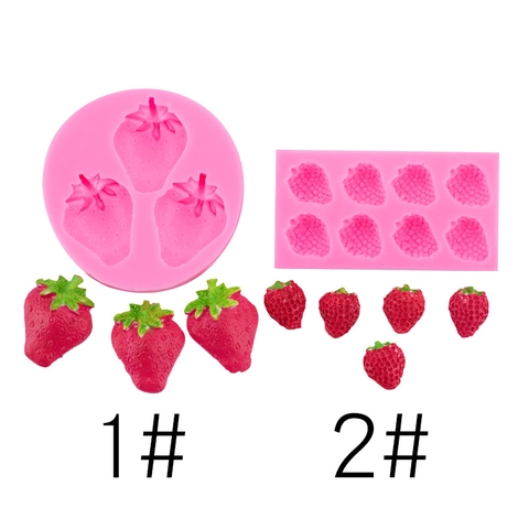 Simulation Erdbeere Silikonform Zum Backen Tortendekoration Fondant Schokolade Süßigkeiten DIY Handgemachtes Handwerk Epoxidharz