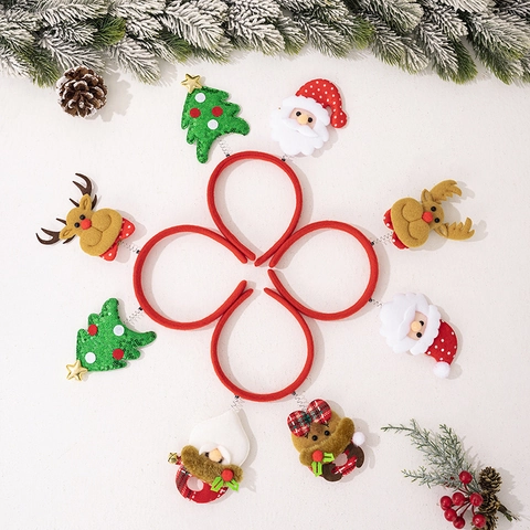 Weihnachts Stirnbänder Weihnachtsmann Rentier Weihnachtsbaum Plüsch Pailletten Frühling Feiertag Party Haarschmuck Erwachsene Kinder