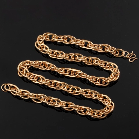 Collana A Catena A Corda Intrecciata Hip Hop Placcata Oro KC Lega Gioielli Per Uomo Donna