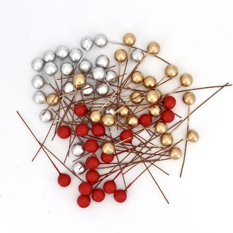 Gambi di Bacche di Natale Artificiali Metallici per Artigianato Fai-da-te Decorazione Ghirlanda Albero di Natale Matrimonio