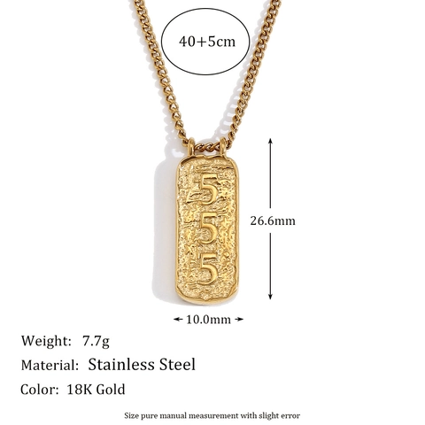 Engel Nummer Tarot Kaart Hanger Ketting Vintage 18K Verguld Roestvrij Staal Rechthoek Bedel Sieraden Voor Dames