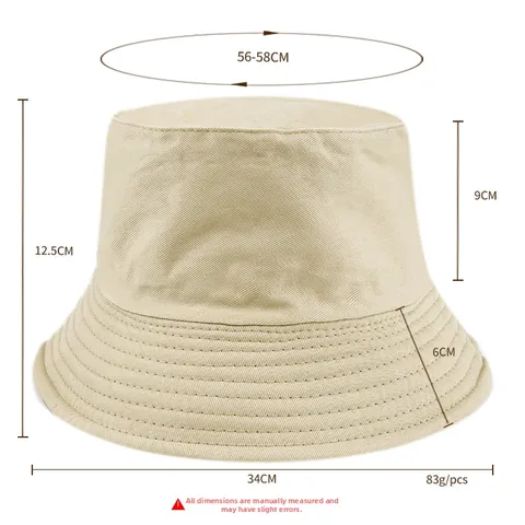 Sombrero de Pescador Reversible de Algodón Color Sólido Unisex Plegable Protección Solar Exterior Playa para Hombres Mujeres