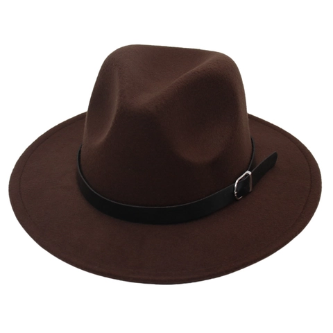 Chapeau Fedora Élégant Pour Enfants Bord Large Feutre Polyester Casquette Jazz Avec Boucle De Ceinture Style Vintage