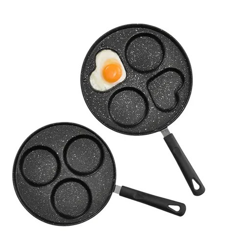 Padella Antiaderente In Pietra Maifan A Fori Multipli Macchina Per Hamburger Di Uova Padella Per Colazione Con Manico Resistente Al Calore Forme Cuore Tondo
