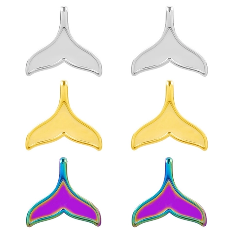 Walflosse Anhänger 304 Edelstahl Meerjungfrauenschwanz Charms Für DIY Halskette Schmuckherstellung Minimalistisch Poliert