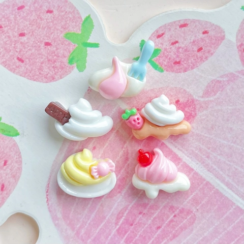 Mini Resin Dessert Accessories Flatback Cream Cake Candy DIY Jewelry Making Charms Hair Clip Decoration Materials Sweet