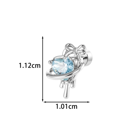 Hart Zirkoon Kraakbeen Piercing Stud Oorbel Met 925 Sterling Zilveren Oorsteker Strik Planeet Ontwerp Sweet Cool Stijl