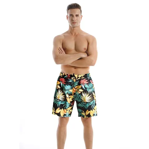 Costume Da Bagno Uomo Asciugatura Rapida Pantaloncini Da Spiaggia Stampa Floreale Tropicale Vita Elastica Coulisse Tasche Vacanze