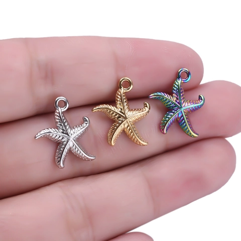 Colgante De Estrella De Mar De Acero Inoxidable 304 Dije De Animal Marino Para Creación De Joyas DIY Accesorio Para Collar Pulsera