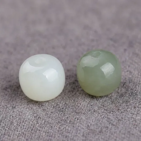 Natur Hetian Jade Lose Perlen Glatt Poliert Fass Zwischenperlen Für DIY Schmuckherstellung Armband Halskette Vintage
