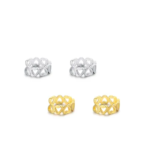 Σκουλαρίκια Ear Cuffs Σε Σχήμα Καρδιάς Από Ασήμι 925 Χωρίς Τρύπα Μοντέρνα Μινιμαλιστικά Κοσμήματα Για Γυναίκες