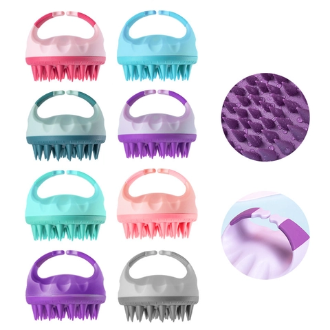 Spazzola Per Massaggio Del Cuoio Capelluto In Silicone Per Shampoo Pettine Lavaggio Capelli Impugnatura Ergonomica Multifunzionale