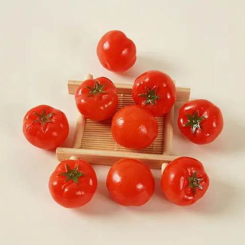 Realistic Simulation Cherry Tomato Keychain PVC Artificial Red Mini Tomato Model Bag Pendant Photography Props Home Decor Gift