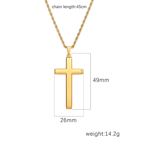 Kruis Hanger Ketting Roestvrij Staal Gedraaide Touwketting Hoogglans Gepolijst Minimalistische Sieraden Voor Dames Heren