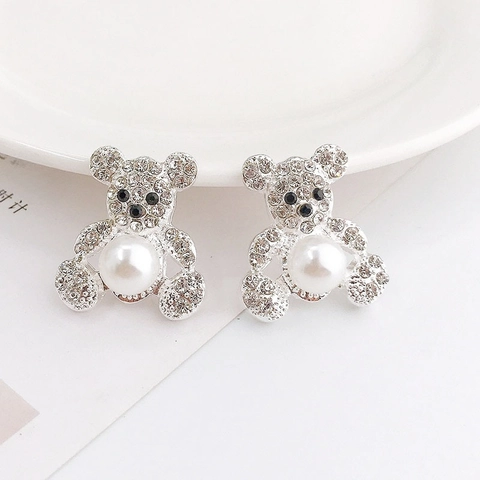 Orso DIY Accessorio Lega Strass Perla Artificial Finta Ciondolo Per Decorazione Cover Telefono Creazione Gioielli Carino Moda