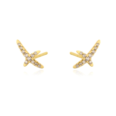925 Sterling Silver X Geometric Stud Earrings Pave Rhinestone Electroplated Earrings With 925 Sterling Silver Earring Post Unisex Jewelry
