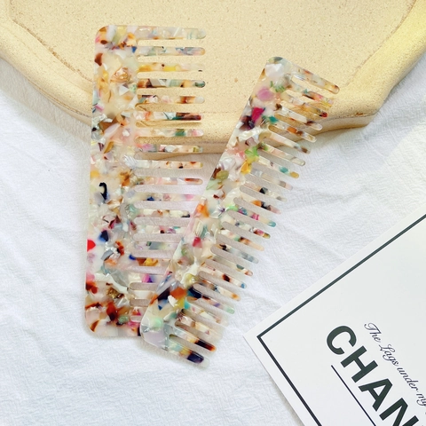Acetate Grobzinkiger Haarkamm Marmormuster Antistatisch Styling Werkzeug Für Frauen Entwirrend