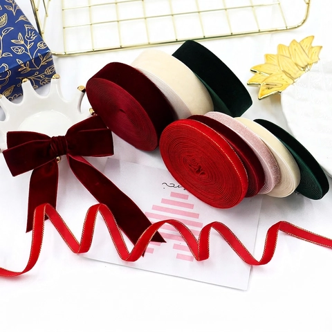 Velvet Ribbon Single Face Flocked Fabric Trim For Gift Wrapping DIY Bow Making Christmas Hair Accessories Garment Sewing
