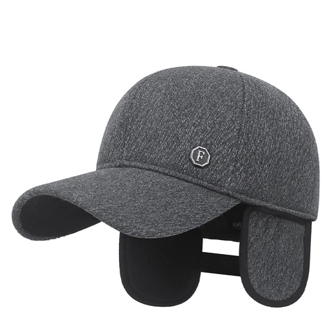 Herren Winter Baseballkappe Wolle Fleece Gefüttert Warm Ohrenklappen Winddicht Dicke Outdoor Mütze