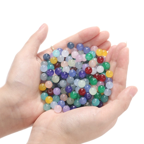 Imitatie Jade Ronde Glazen Kralen Losse Kralen Voor DIY Sieraden Maken Glad Oppervlak Multi Color Craft Accessoires