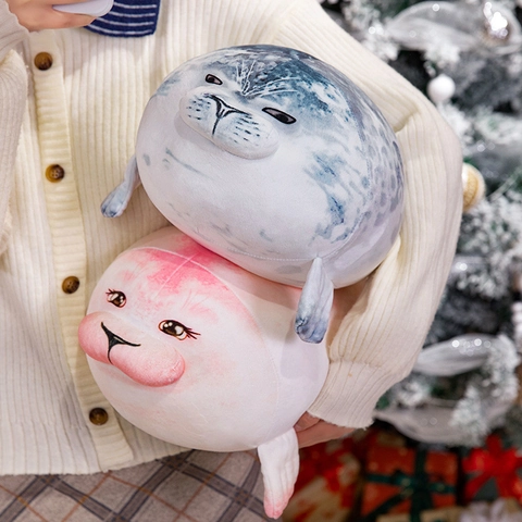 Morbido Peluche Di Foca Animale Marino Maculato Rosa Realistico Cuscino Per Bambini Regalo Ragazza