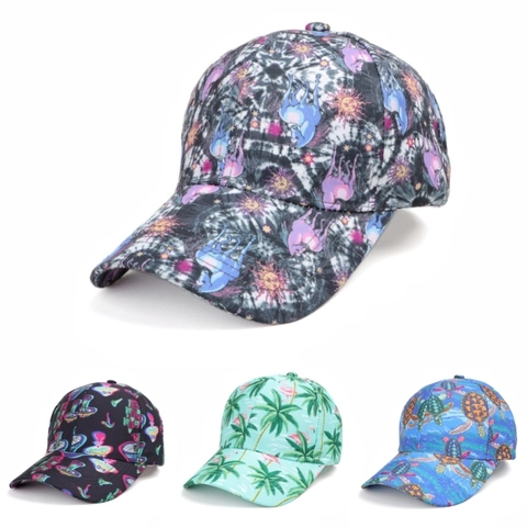 Baseball Cap Cotton Polyester Digital Printed Curved Brim Adjustable Sun Protection Hip Hop Hat For Men Women