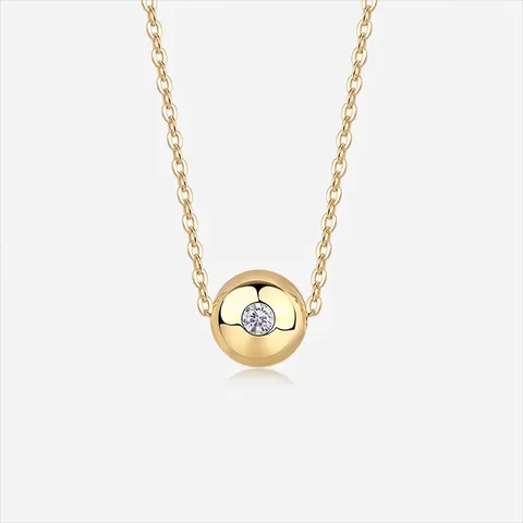 925 Sterling Silver Moissanite Necklace Gold Plated Geometric Pendant Layered Flash O-Chain For Women Light Luxury Jewelry