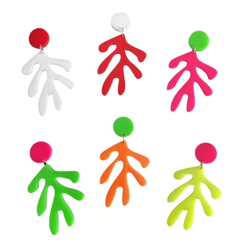 Abstrakte Korallenblatt Ohrringe Acryl Schmuck Mit Edelstahl Ohrstecker Retro Matisse Stil Für Frauen
