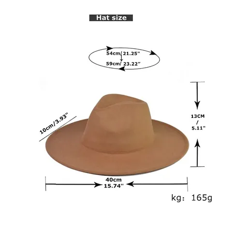 Wide Brim Fedora Hoed Wollen Vilt Pinch Crown Jazz Stijl Retro Winter Elegant Accessoires Voor Dames Heren