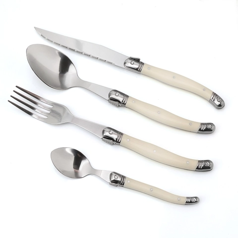 Set Posate In Acciaio Inox Con Manico In Plastica ABS Stile Laguiole Coltello Forchetta Cucchiaio Per Casa E Ristorante