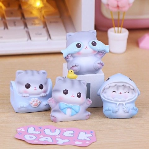 Mini Figurine Di Gatti In Resina Simpatici Ornamenti Di Animali Cartoni Per Scrivania Ufficio Auto Decorazione
