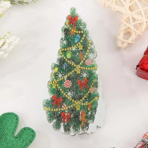 Christmas Hair Claw Clips Acrylic Cartoon Santa Gingerbread Man Candy Cane Festive Party Hair Accessories For Women