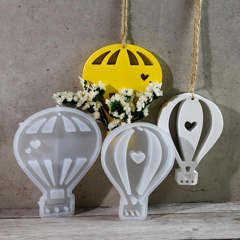 Hot Air Balloon Silicone Mold For DIY Flower Arrangement Wall Hanging Ornament Decorative Craft Heart Design