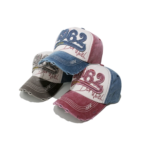 Cappello Da Baseball In Cotone Lavato Retrò Distressed 1962 Ricamo Cappello Streetwear Vintage Per Uomo E Donna