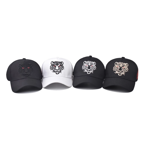 Baseball Cap Cotton Tiger Head Embroidery Red Claw Marks Adjustable Streetwear Outdoor Unisex Sport Sun Hat