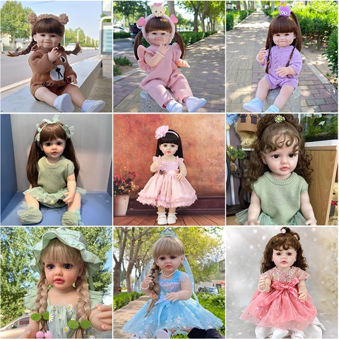 Realistic Reborn Baby Doll Vinyl Lifelike Simulation Toddler Toy Washable With Changeable Outfits Girl Gift