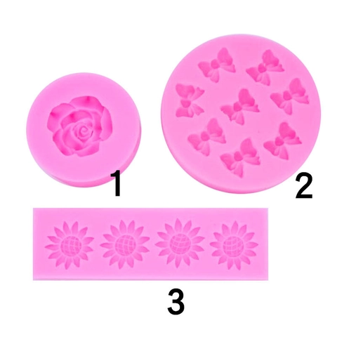 Silicone Fondant Cake Decorating Mold Flower Rose Bow Sunflower Design Baking Tools For Chocolate Jelly Soap DIY Handmade