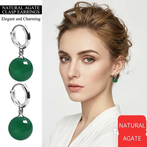 Agat Perle Reifen Tropfen Ohrringe Mit 925 Sterling Silber Ohrstecker Eleganter Natürlicher Chalcedon Schmuck Für Damen