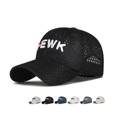Cappello Da Baseball In Rete Traspirante Poliestere Ricamo Lettera FEWK Cappello Sole Pesca All'aperto Regolabile Uomini Donne