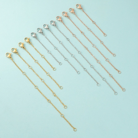Stainless Steel Extension Chain With Lobster Clasp Adjustable Jewelry Making Findings For DIY Necklaces Bracelets