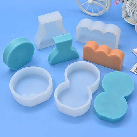 Geometric Wavy Irregular Shape Silicone Mold DIY Handmade Candle Soap Plaster Resin Crafting Aesthetic Home Decor Baking