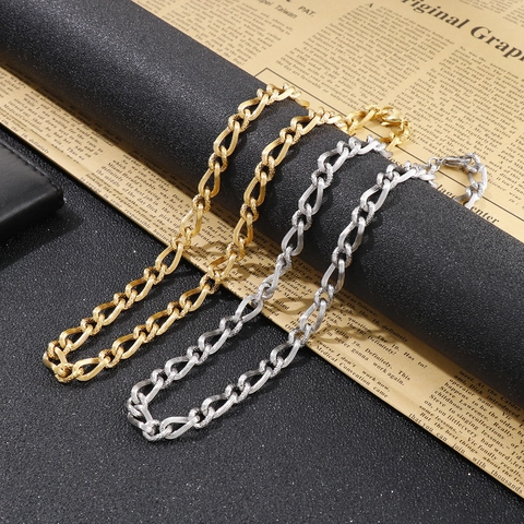 Men Chain Necklace Titanium Steel Striped Curb Chain Fashion Hip Hop Jewelry For Male