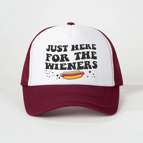 Casquette Trucker Mesh Snapback Ajustable Rétro Imprimé Lettres Drôle Hot Dog Protection Solaire Été
