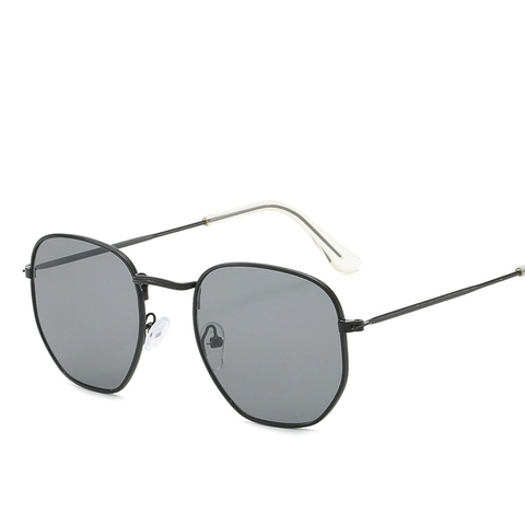 Lunettes De Soleil Polygonales Monture Métallique Lentille Résine Protection UV Rétro Mode Lunettes Tendance Pour Hommes Et Femmes
