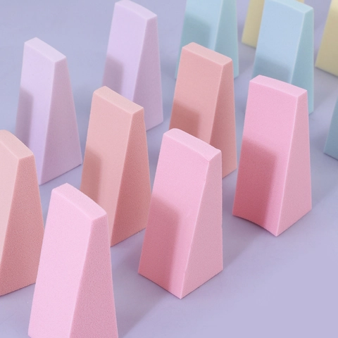 Esponjas De Maquillaje Triangulares Puffs Cosméticos De Cuña Sin Látex Para Base De Maquillaje En Seco Y Húmedo