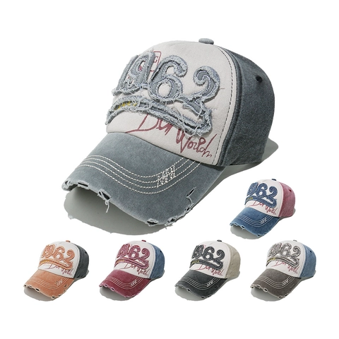 Cappello Da Baseball In Cotone Lavato Retrò Distressed 1962 Ricamo Cappello Streetwear Vintage Per Uomo E Donna